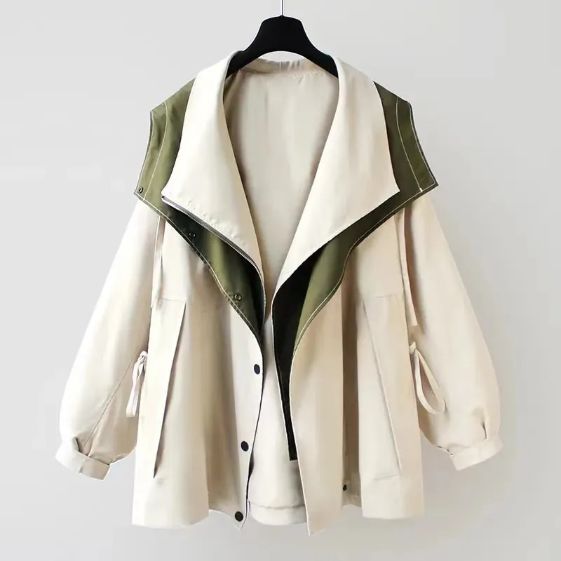 ALEXIS | Trench coat with two-tone design