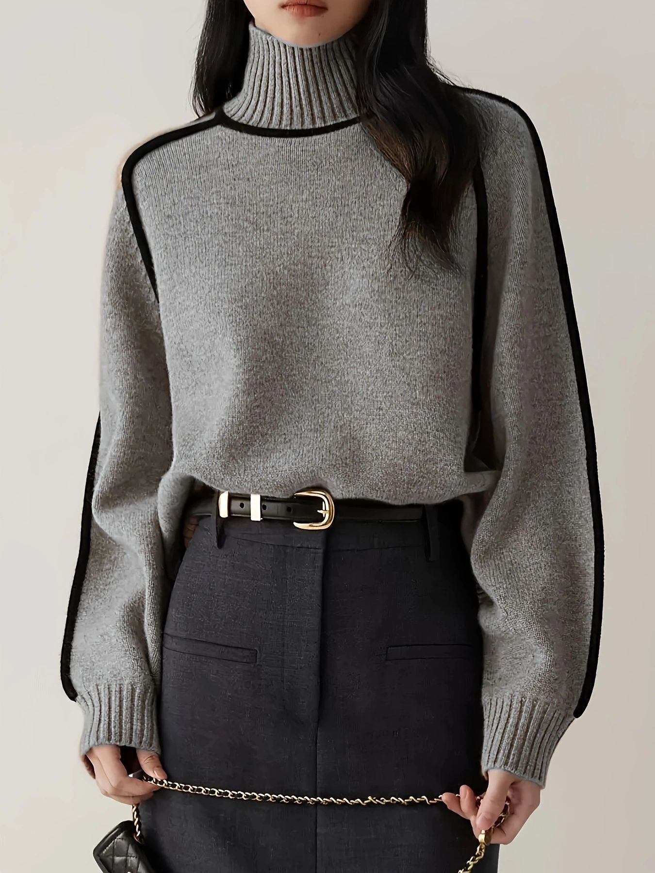 BELLA | Turtleneck jumper with ribbed trim