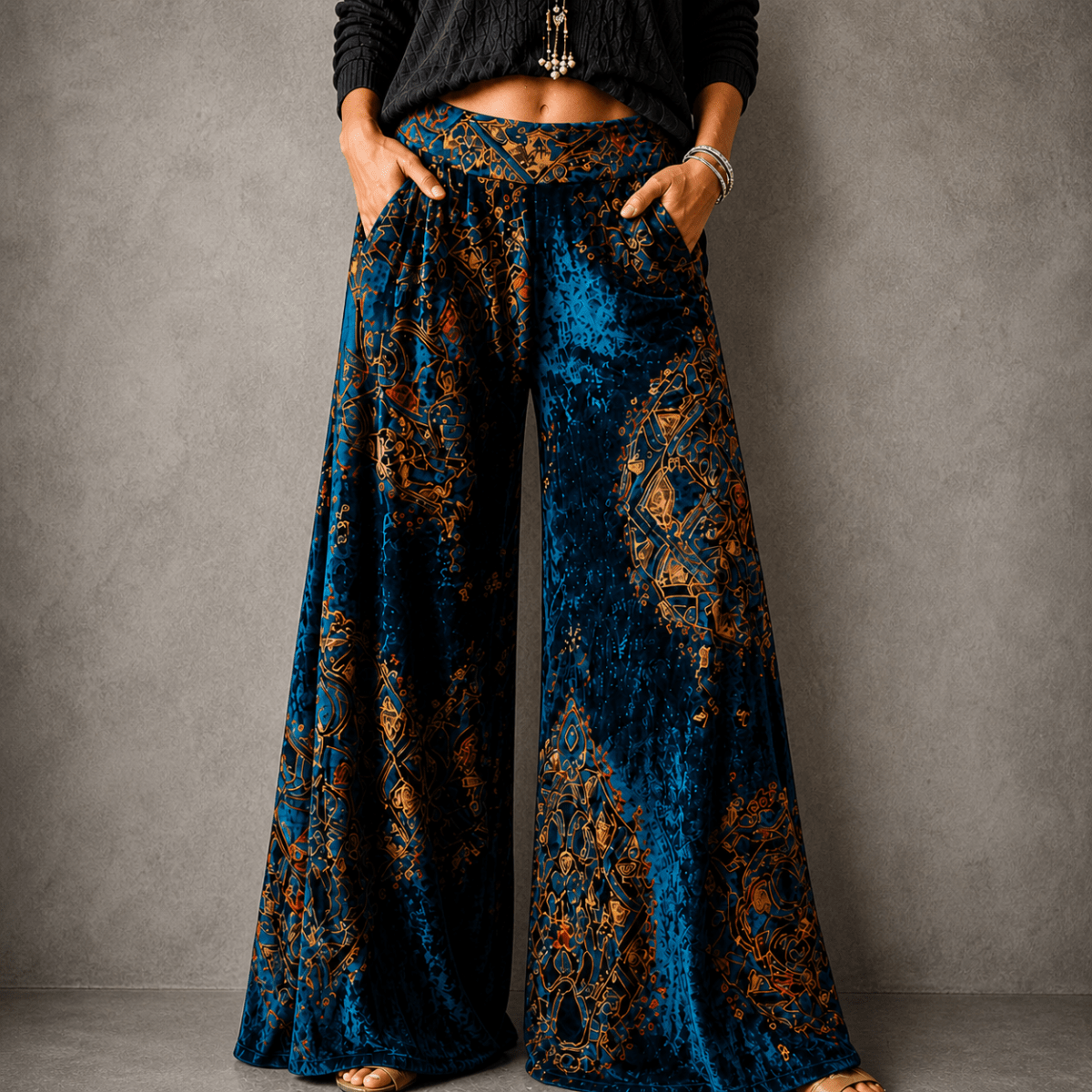 LUCY | Wide-leg pants with boho print - Liora Melbourne