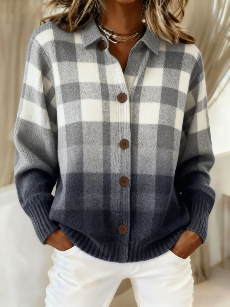 AGNES | Cardigan with plaid pattern