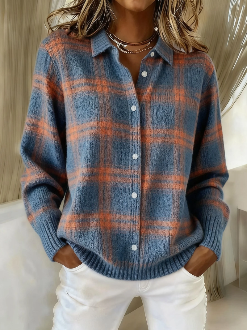 EDNA | Cardigan with check pattern