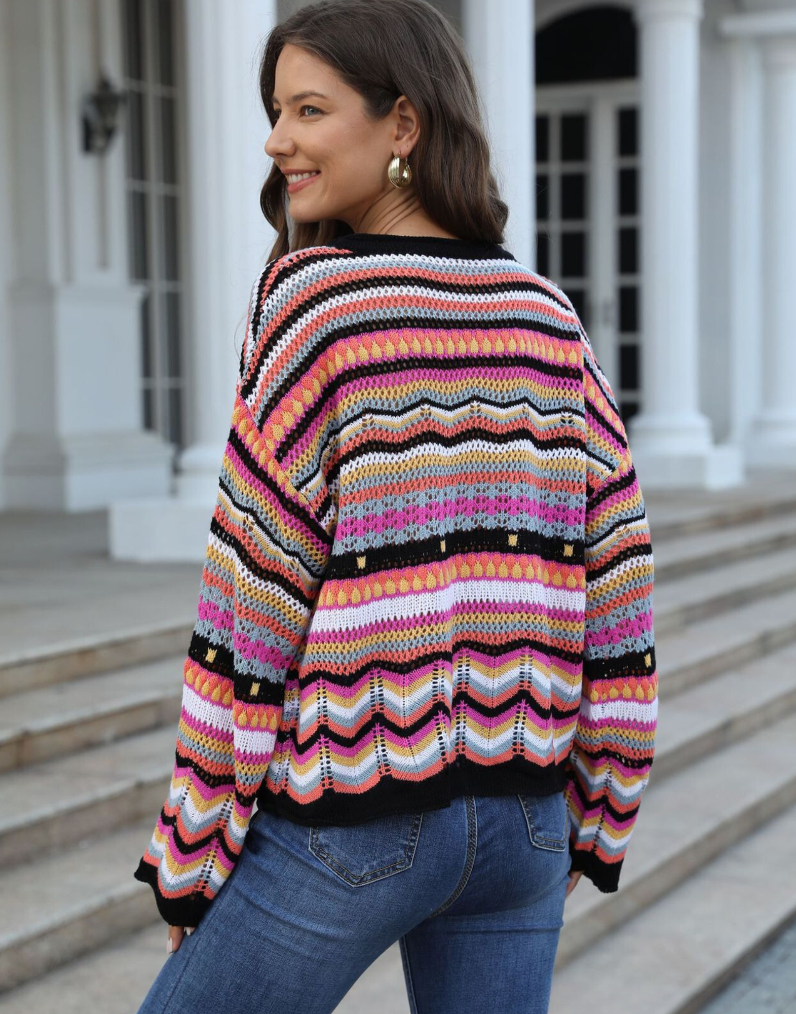 ZARA | Knitted jumper with colour-block detail