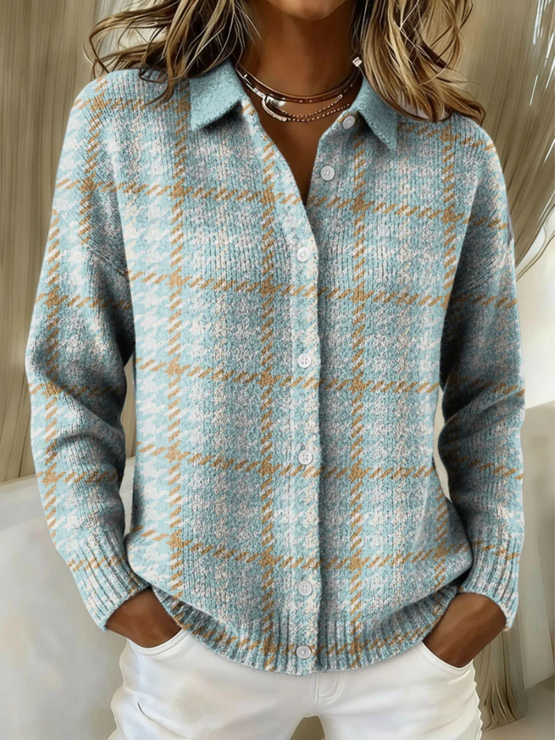 CLARA | Cardigan with plaid pattern