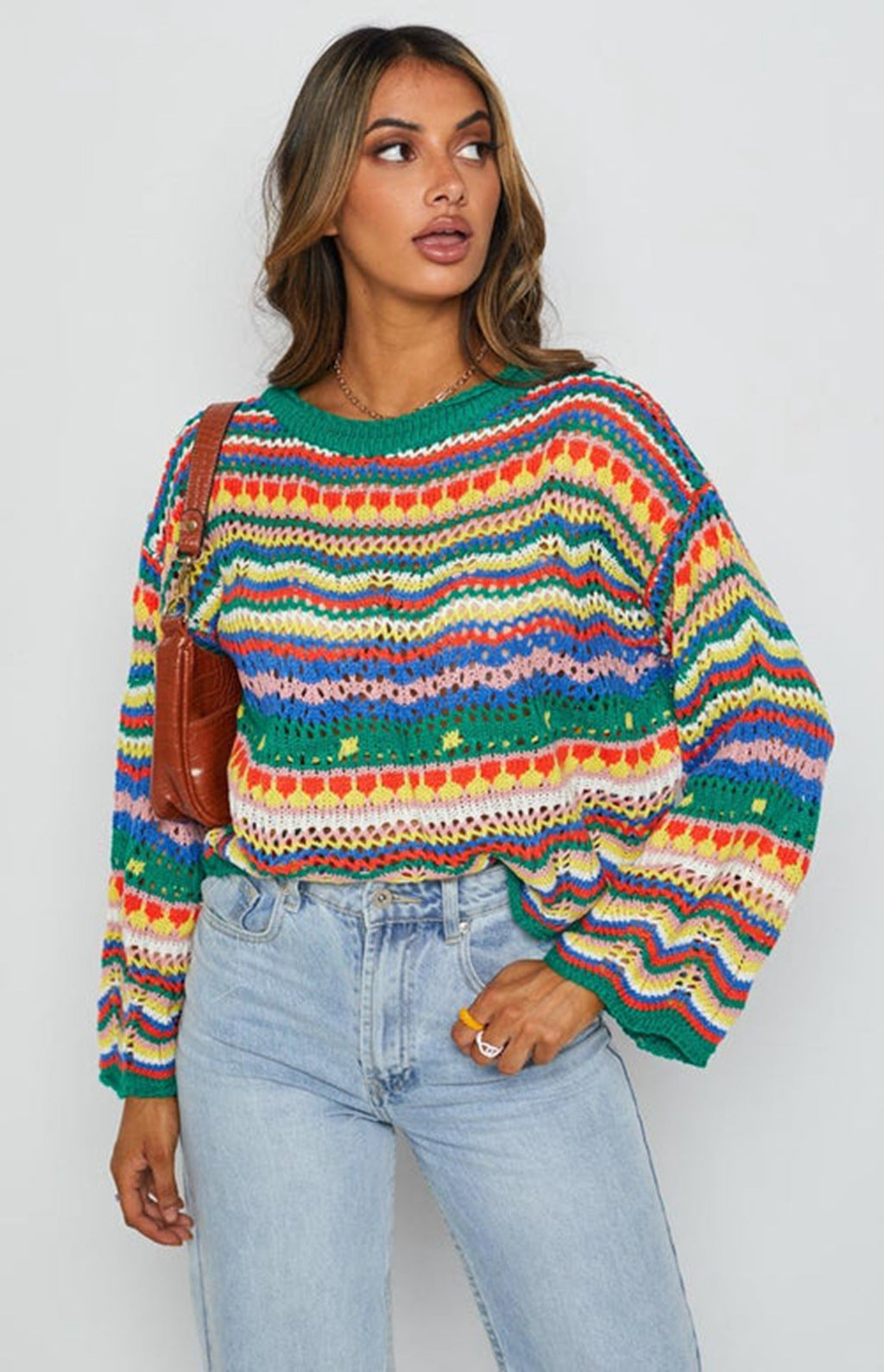 COLORPOP | Knitted jumper with colour-block detail