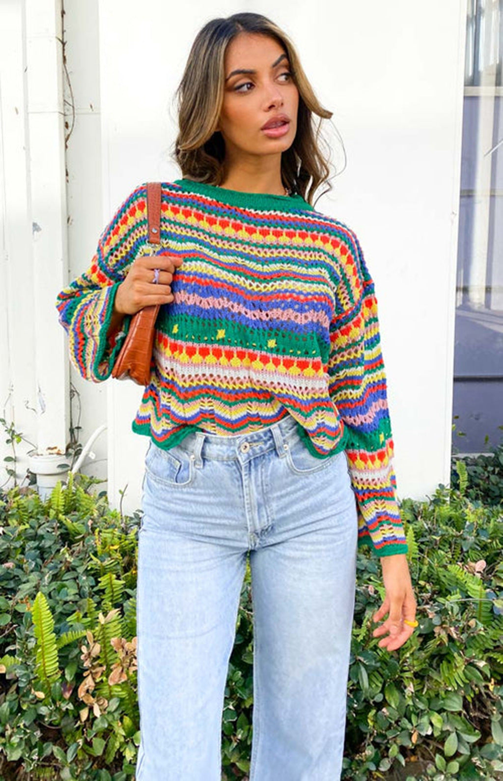 COLORPOP | Knitted jumper with colour-block detail