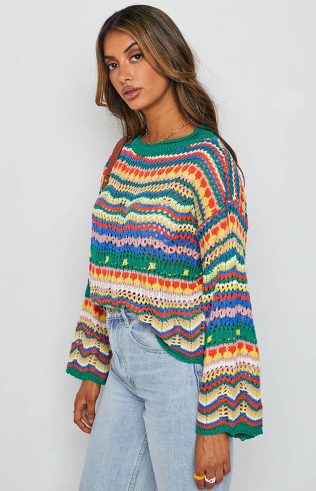 ZARA | Knitted jumper with colour-block detail
