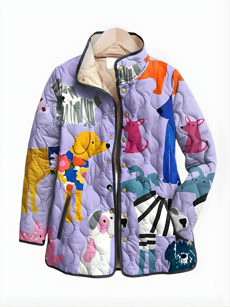 RAVEN | Quilted jacket with dog print