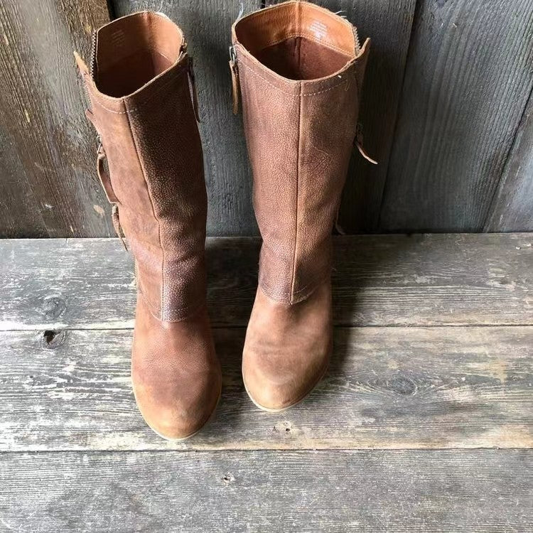 GIANA | Cowgirl boots with Western stitching