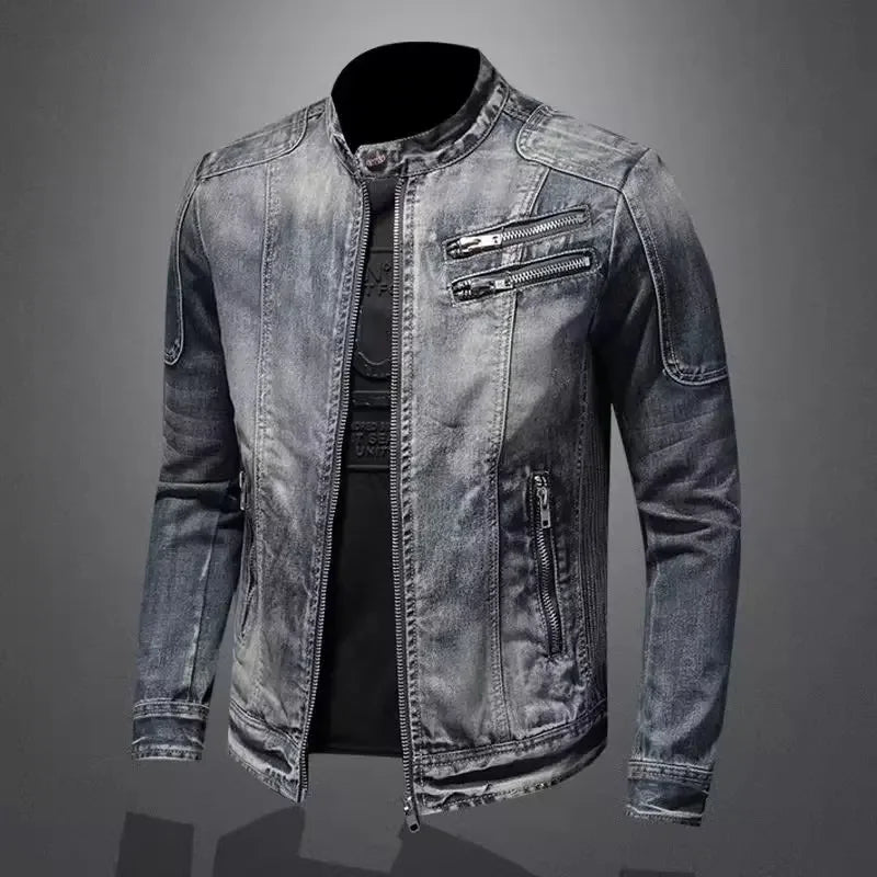 LUCA | Denim jacket with biker detailing