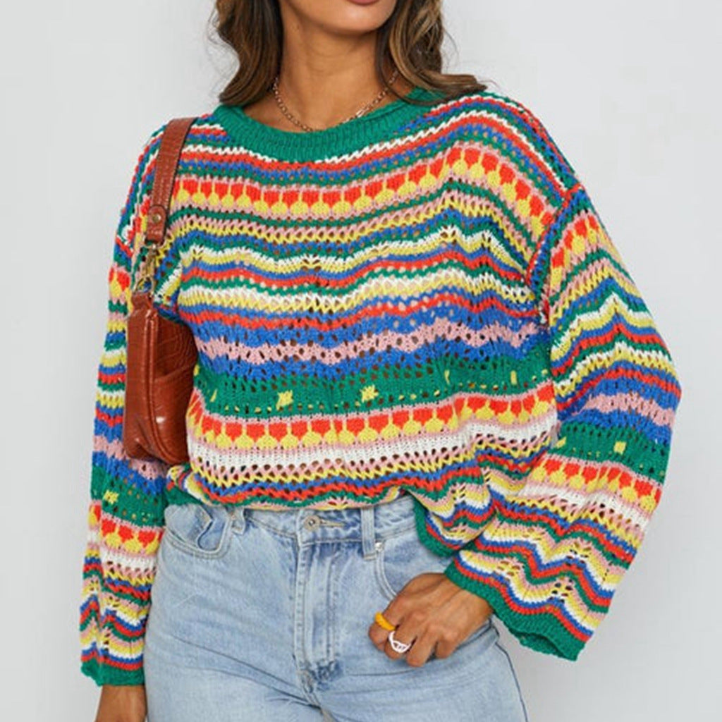 COLORPOP | Knitted jumper with colour-block detail