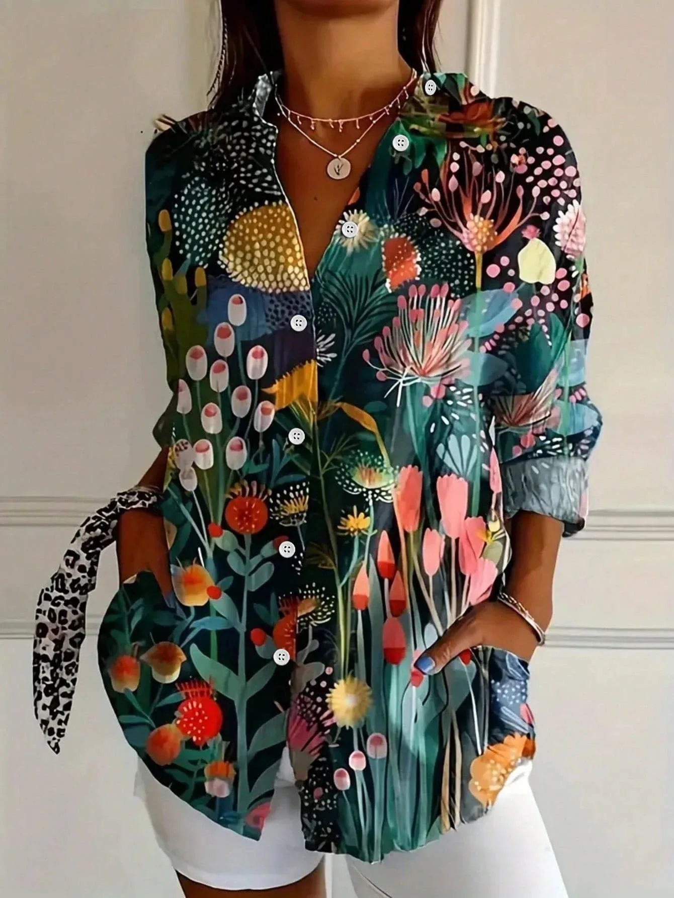 RINA | Blouse with colourful print