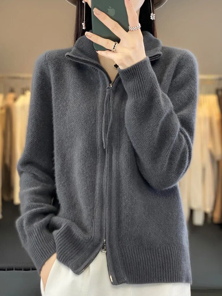 GEORGIA | Zip-up cardigan with pockets