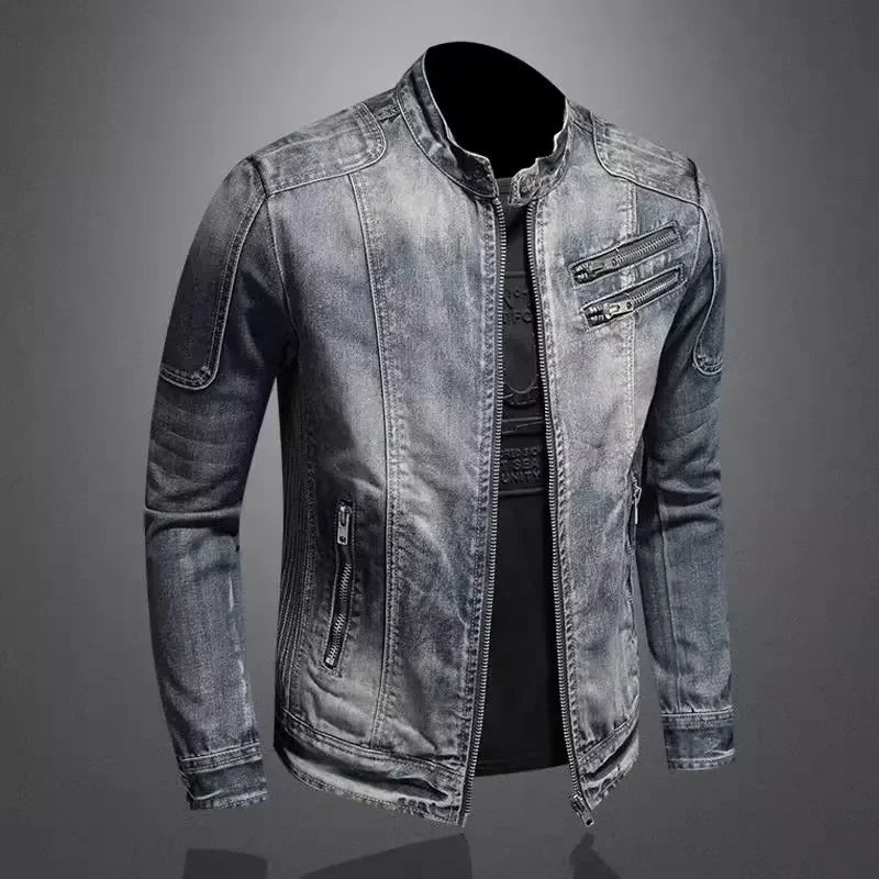 LUCA | Denim jacket with biker detailing