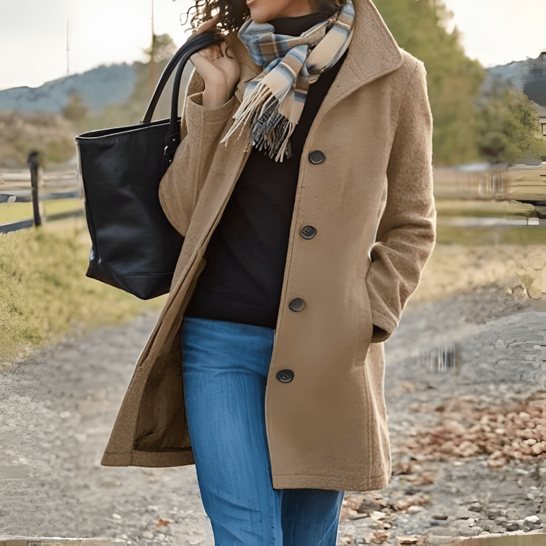 PARIS | Long coat with button front - Liora Melbourne