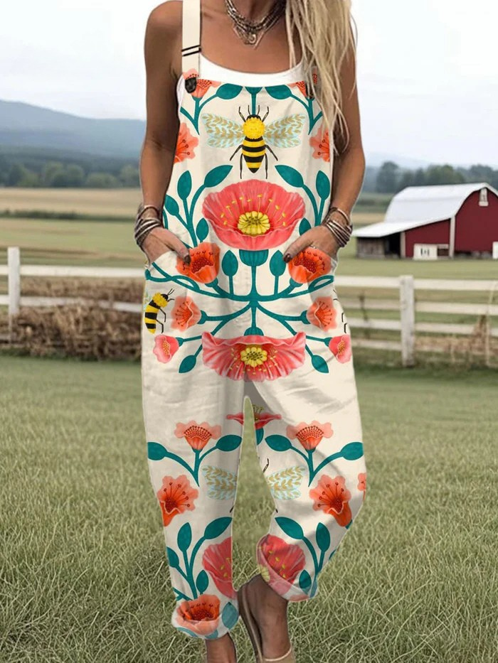 HOLLY | Jumpsuit with bee and floral print