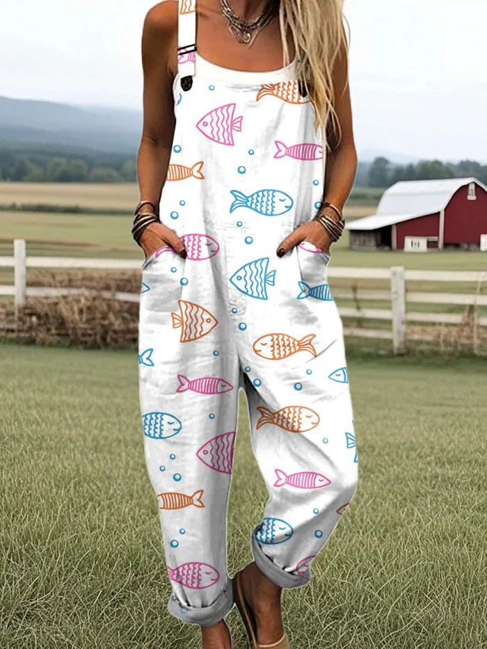 QUINN | Jumpsuit with fish print