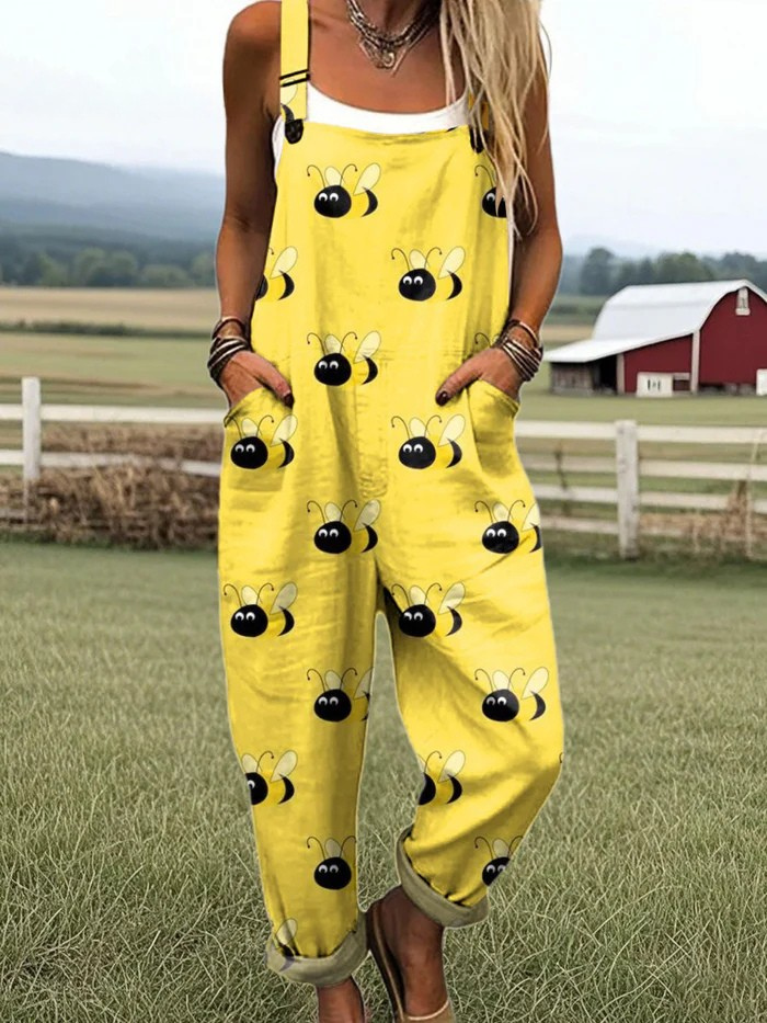BUMBLE BLISS | Jumpsuit with cartoon bee print