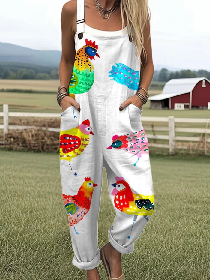 DAISY | Jumpsuit with chicken print