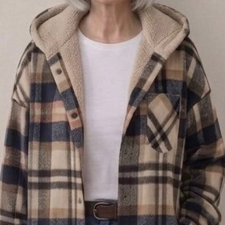 PIPER | Hooded shacket with flannel fabric