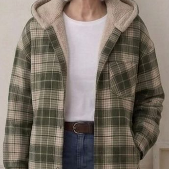 PIPER | Hooded shacket with flannel fabric