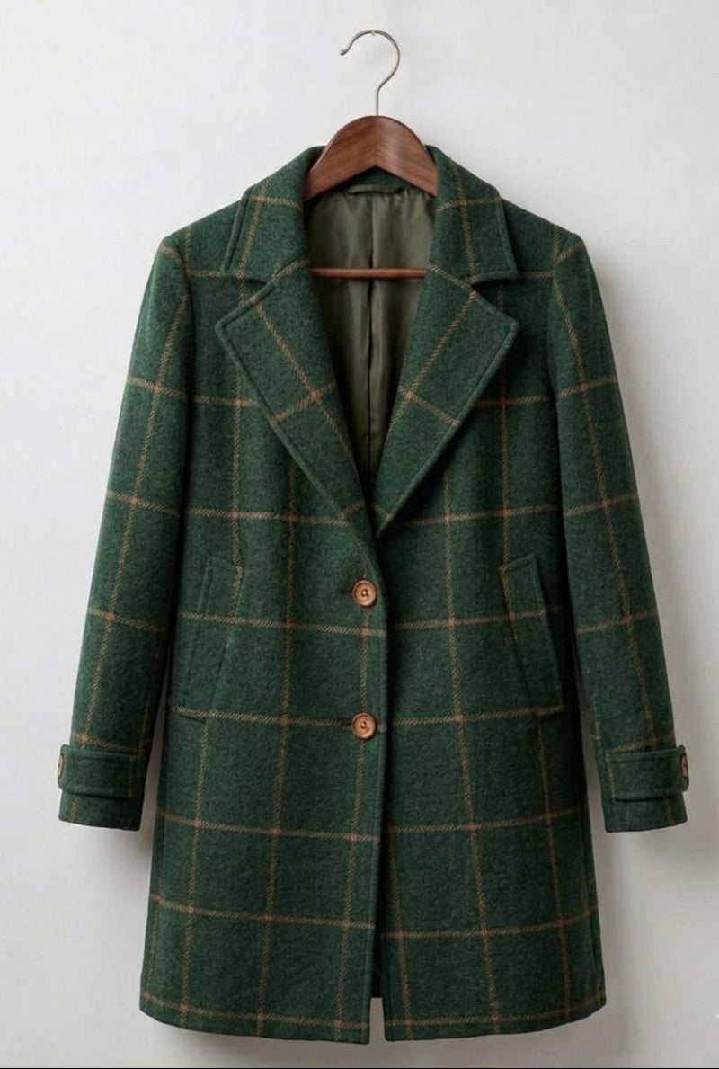 MARGARET | Long-line coat with heritage tweed