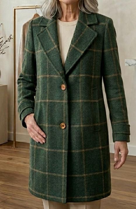 MARGARET | Long-line coat with heritage tweed