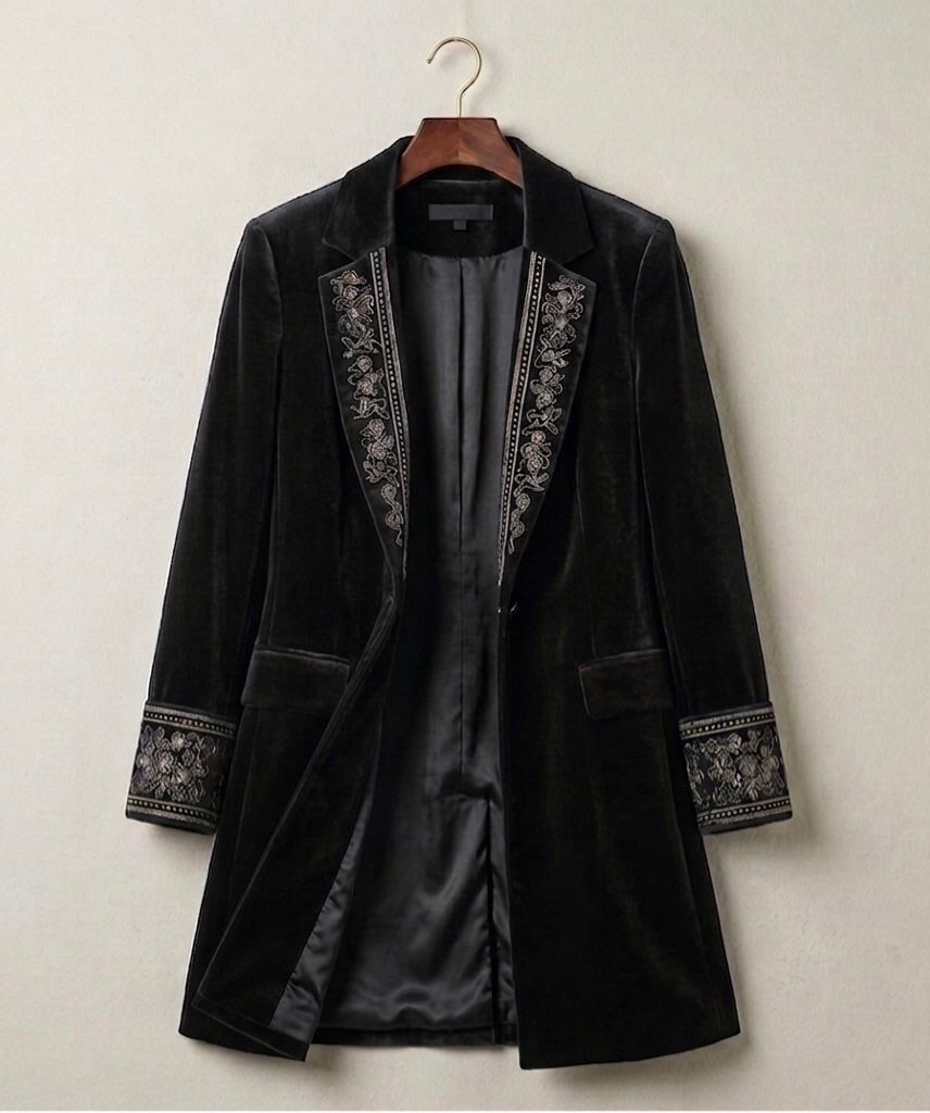 ELISE | Velvet blazer with structured silhouette