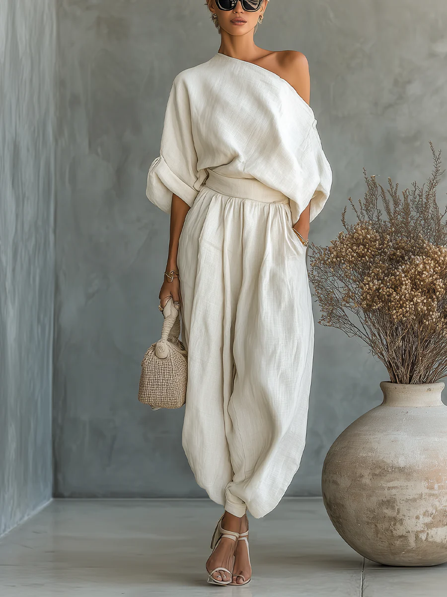 ELEONORA | Two-piece set with one-shoulder top