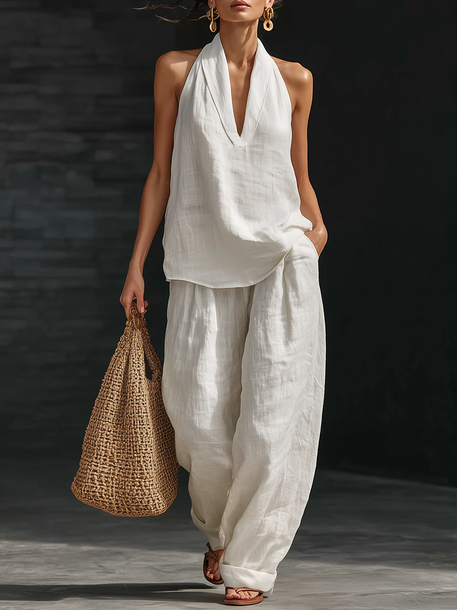 CARLOTTA | Set with wide-leg trousers