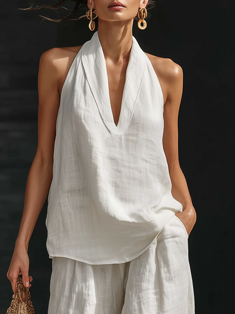 CARLOTTA | Set with wide-leg trousers