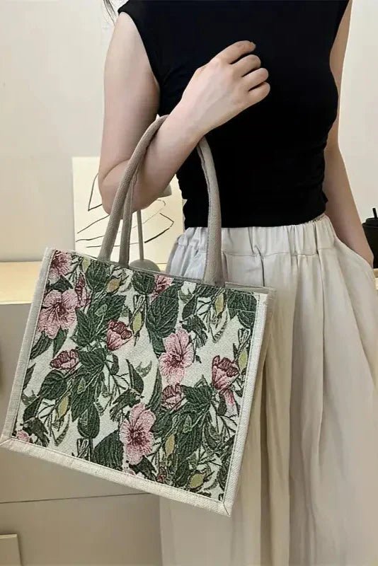 PATRICIA | Geantă din iută cu imprimeu floral - Liora București