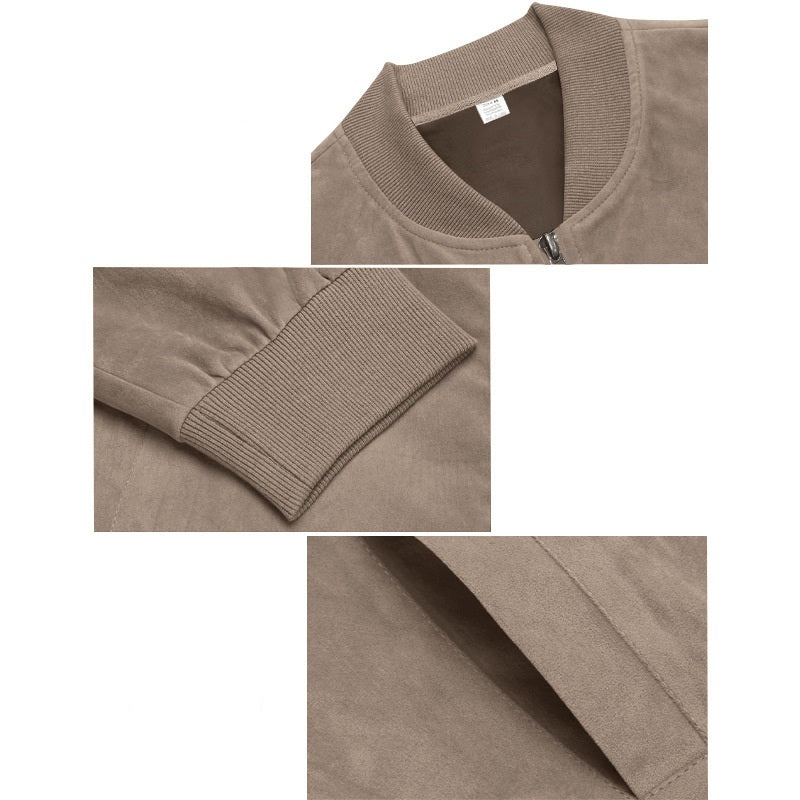 AARON | Bomber jacket with ribbed trim