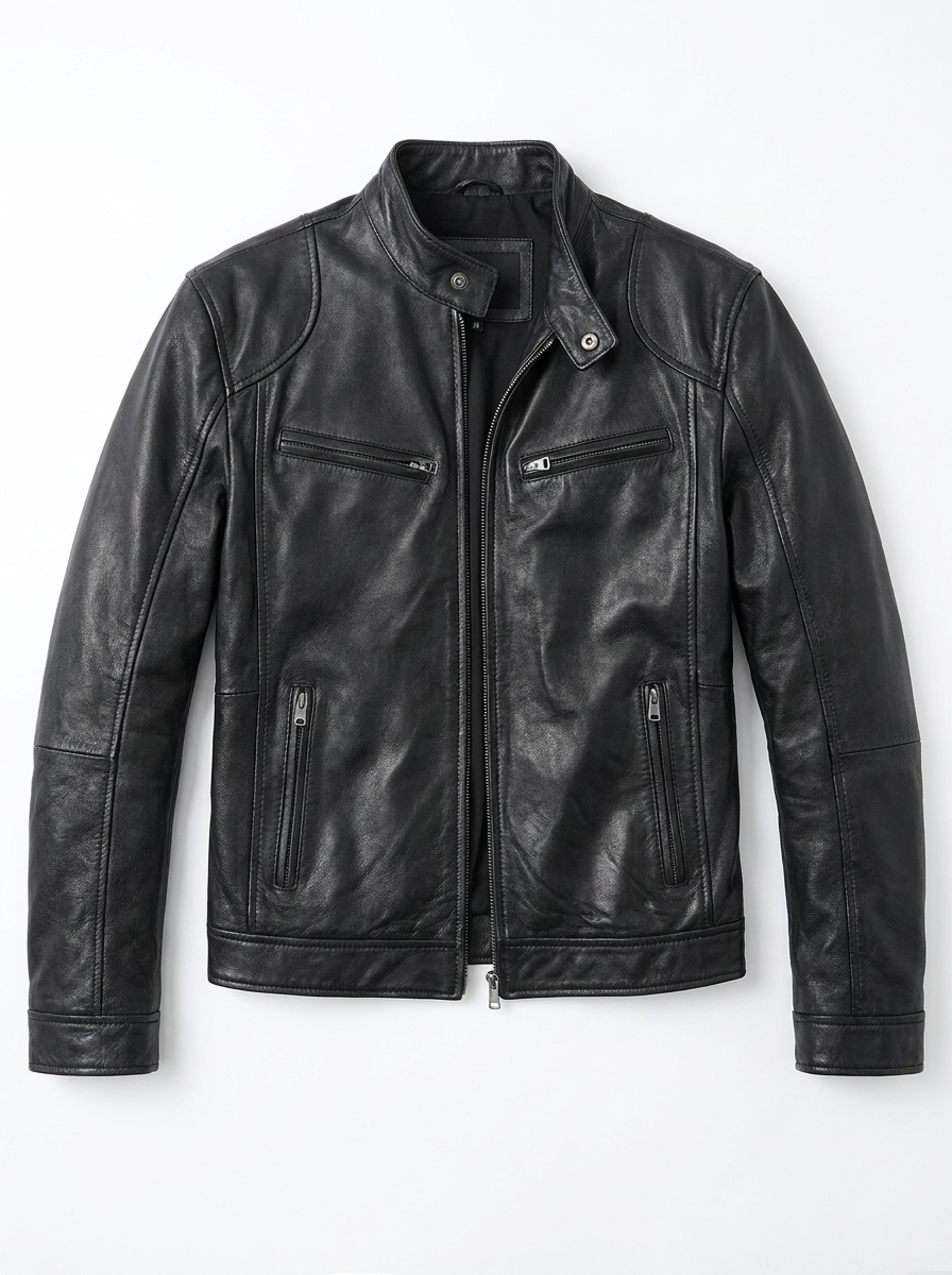 KYLE | Leather jacket with casual fit