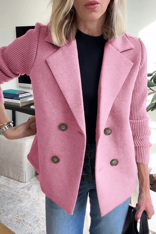 CAMRYN | Blazer with contrast knit sleeves