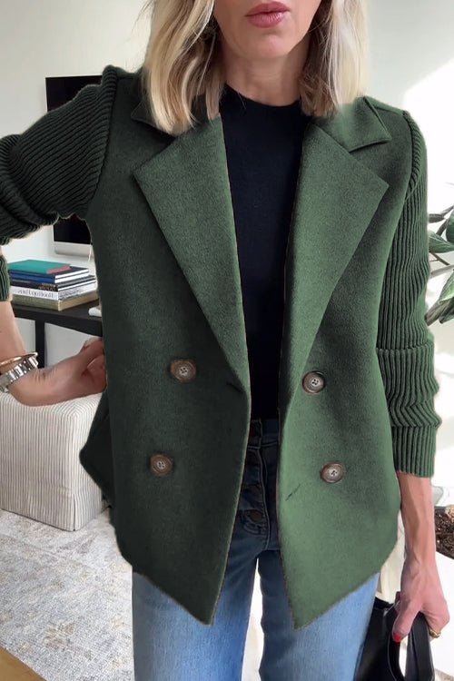 CAMRYN | Blazer with contrast knit sleeves