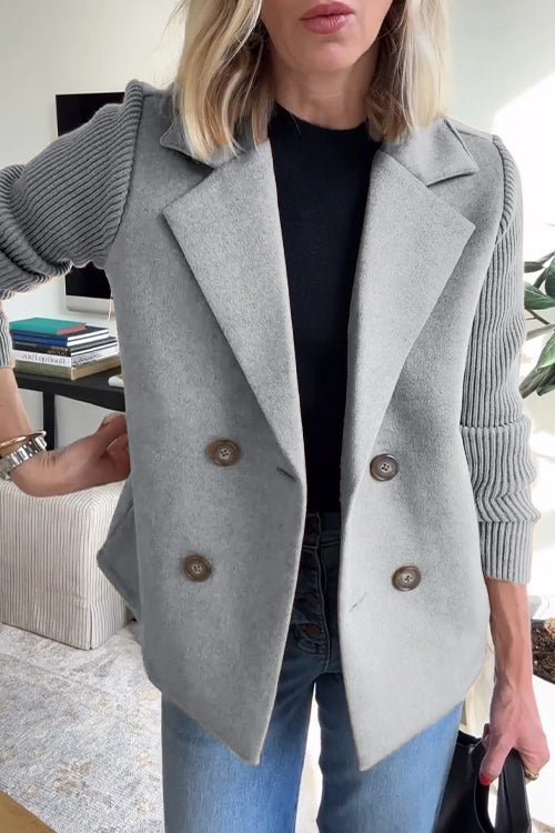 CAMRYN | Blazer with contrast knit sleeves