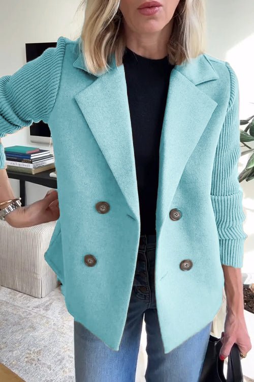 CAMRYN | Blazer with contrast knit sleeves
