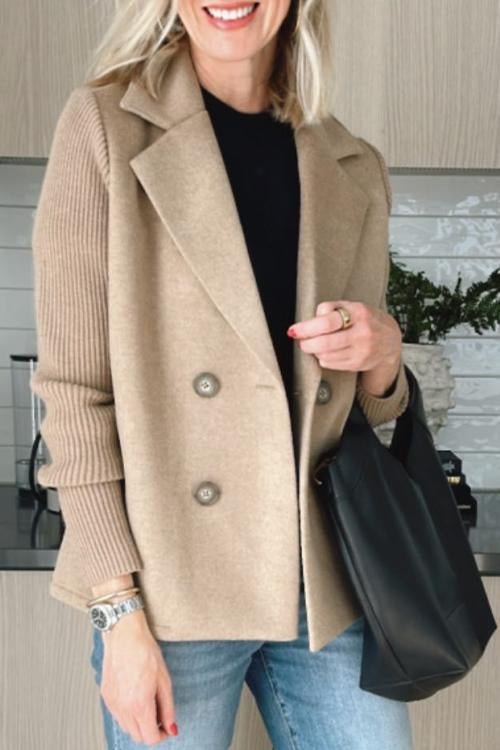 CAMRYN | Blazer with contrast knit sleeves