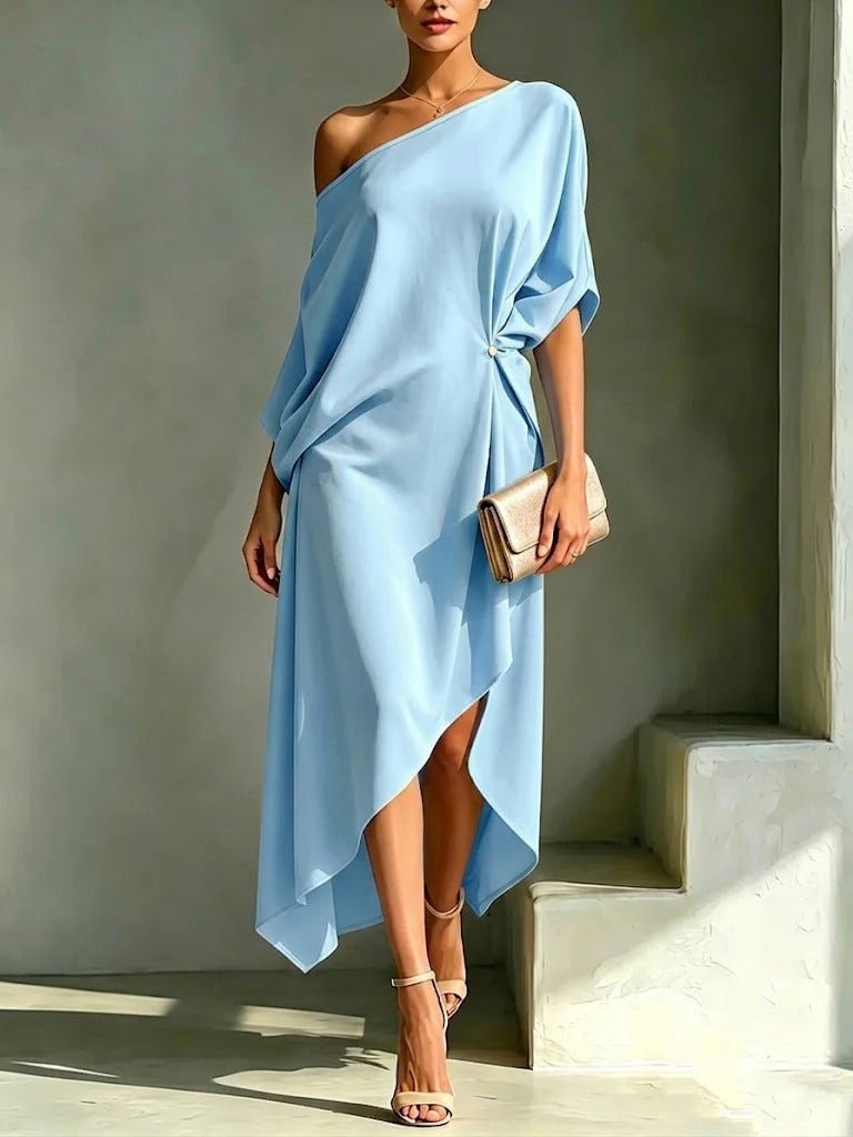 CAMILA | Rochie midi asimetrică elegantă - Liora București