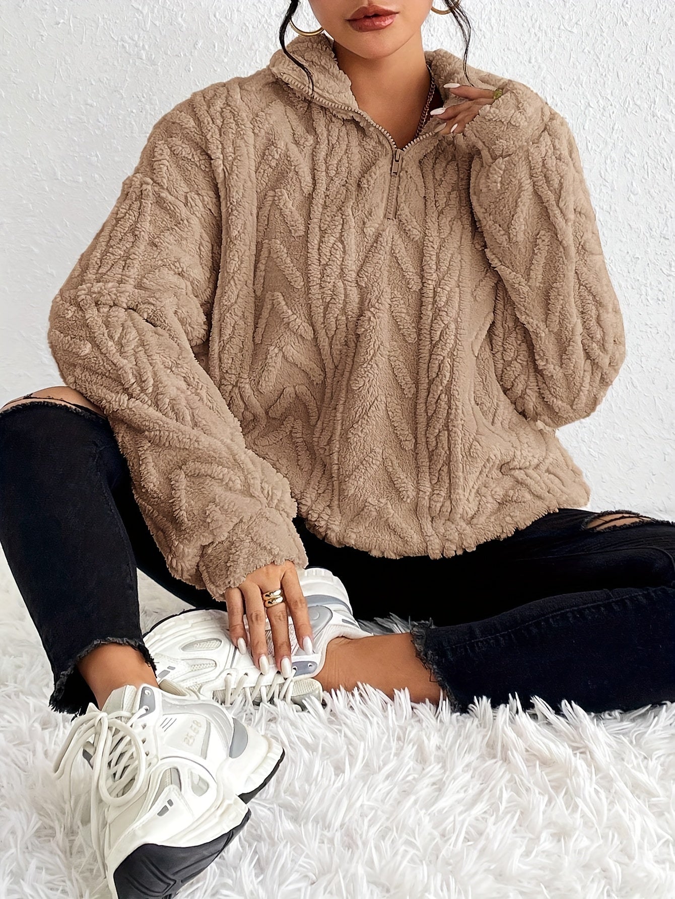 ALEXIS | Fleece jumper with relaxed fit