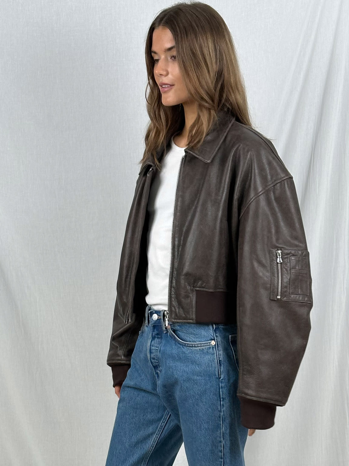 NOVA | Cropped bomber jacket with zip