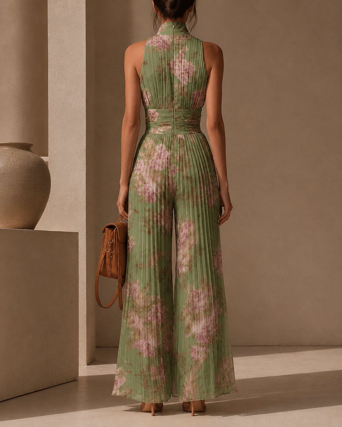 CAELIA | Wide-leg jumpsuit with pleated front
