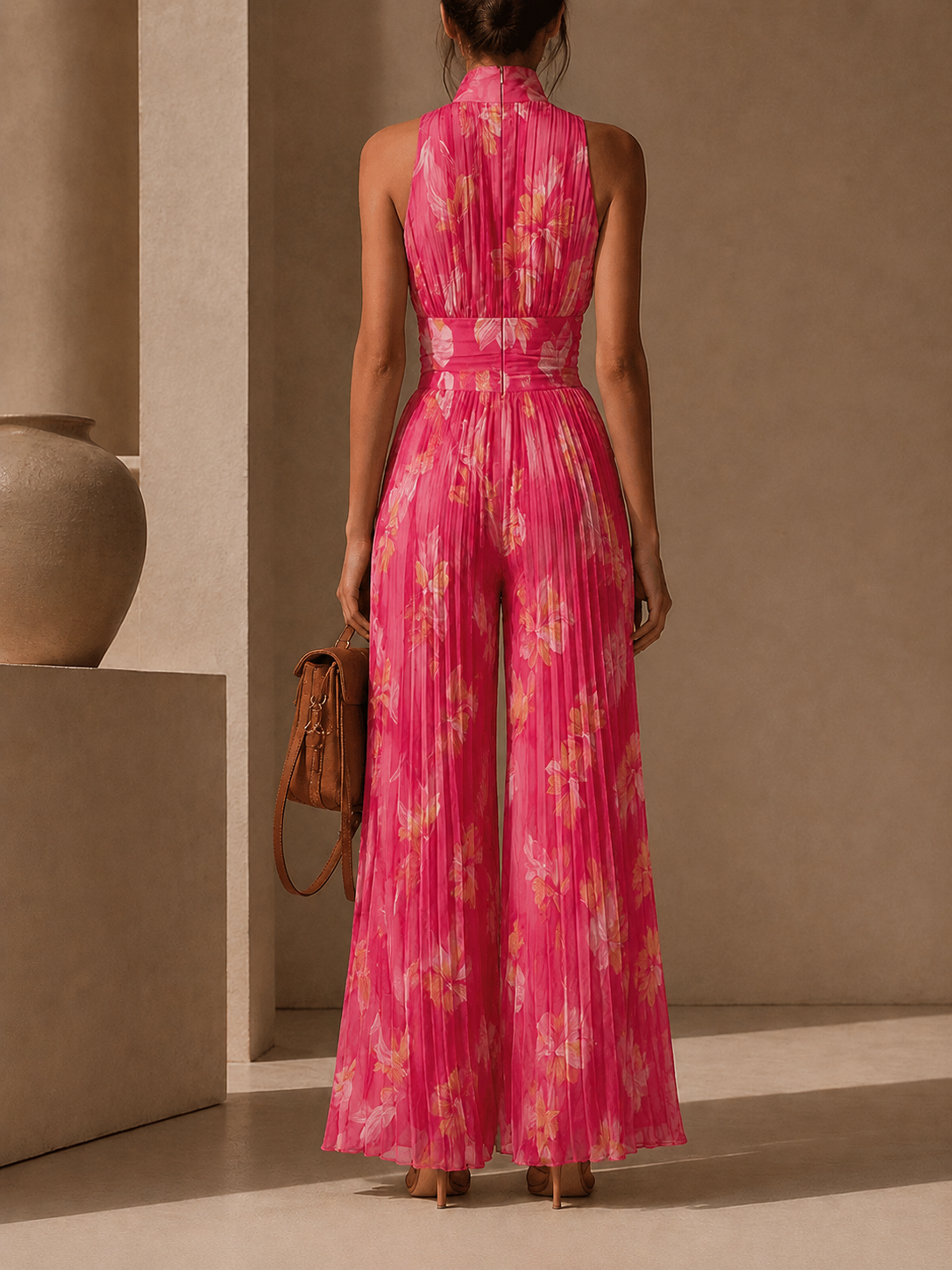 CAELIA | Wide-leg jumpsuit with pleated front