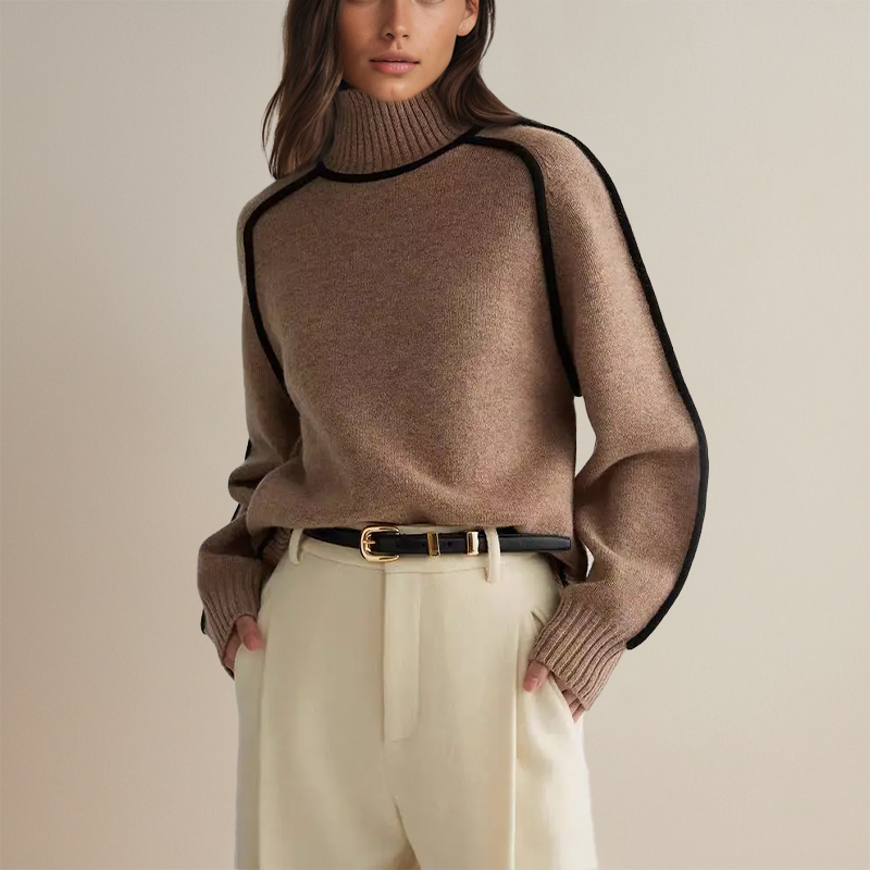BELLA | Turtleneck jumper with ribbed trim