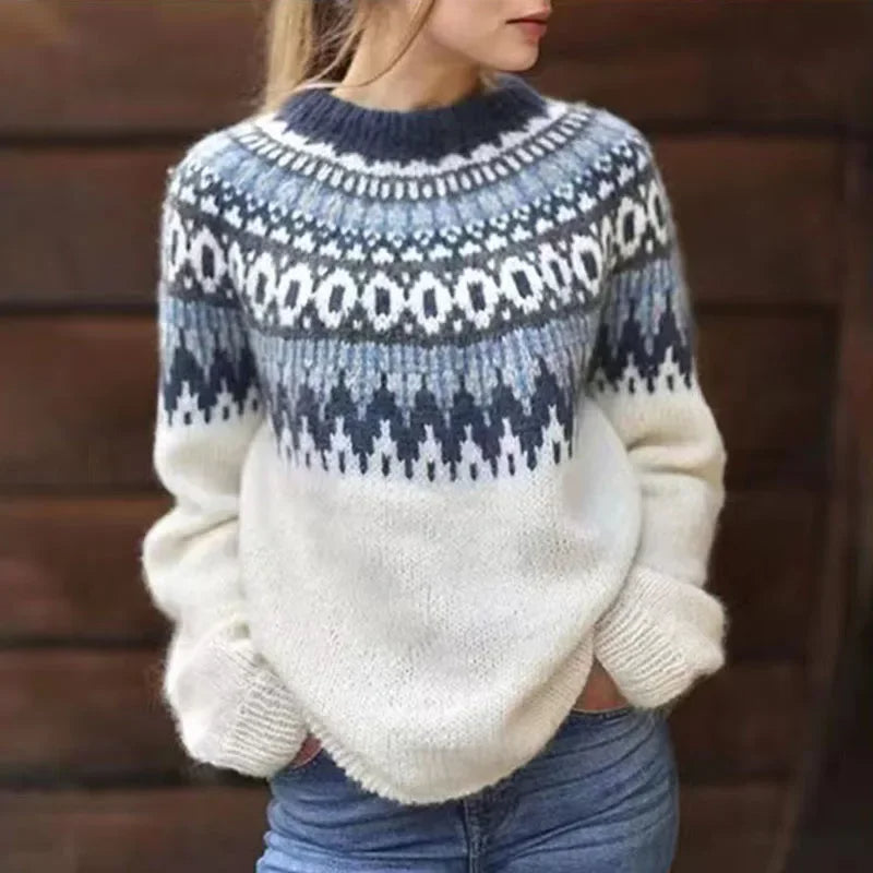 MAECEY | Icelandic knit jumper with patterned detail