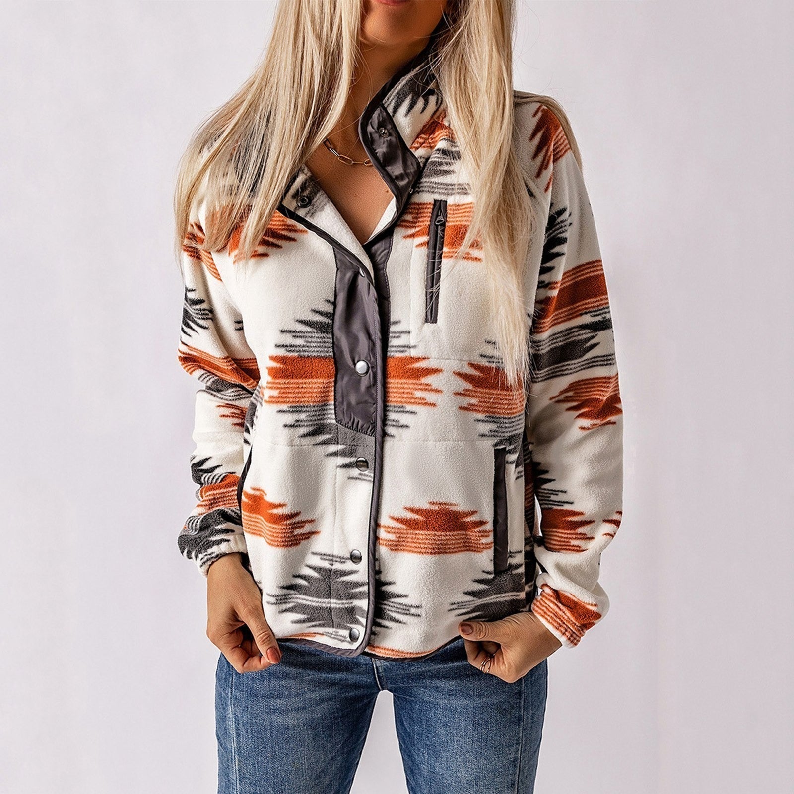 NANCY | Fleece jacket with stand collar