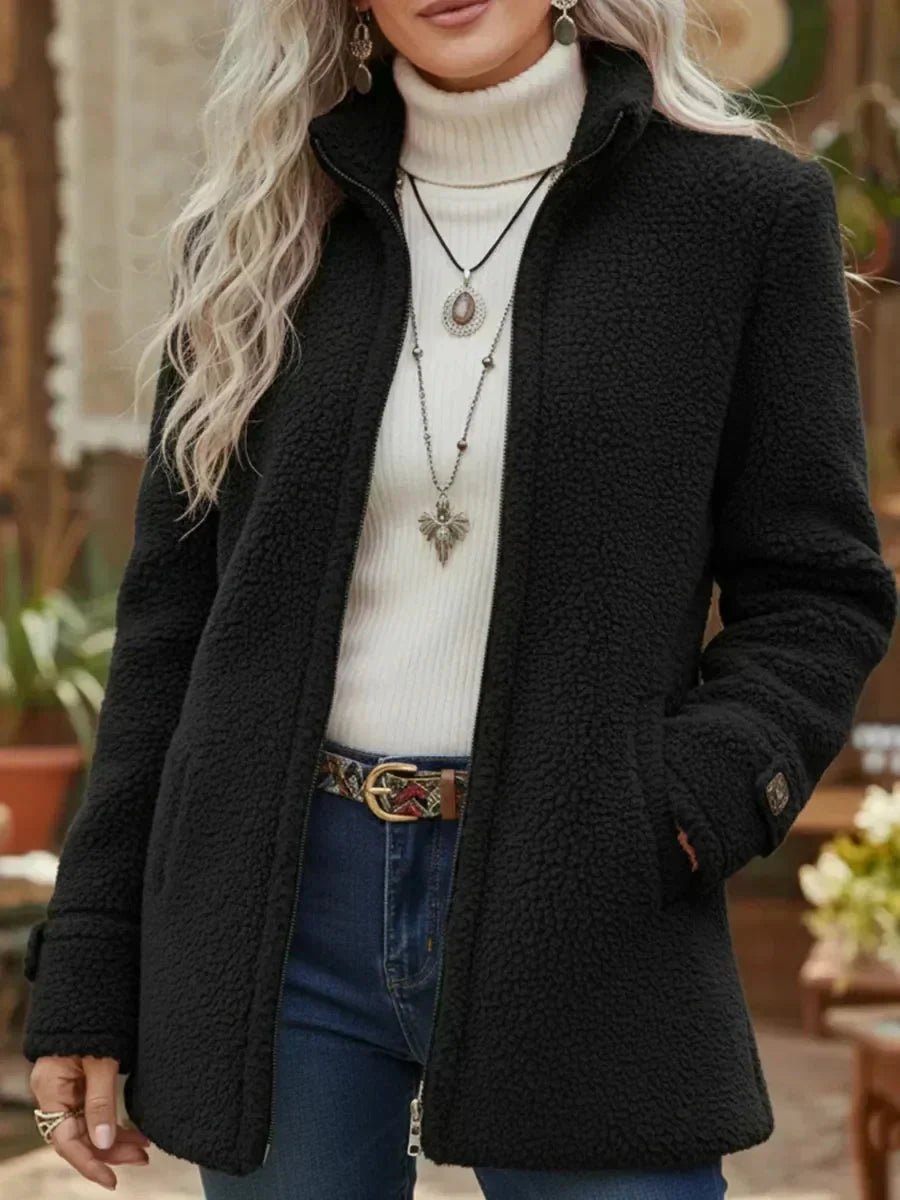 HARPER | Mid-length zip jacket with high neck - Liora Melbourne