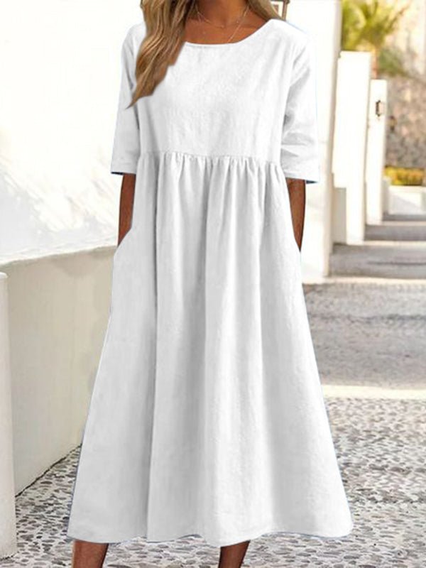 LORENA | Rochie midi plisată cu buzunare - Liora București