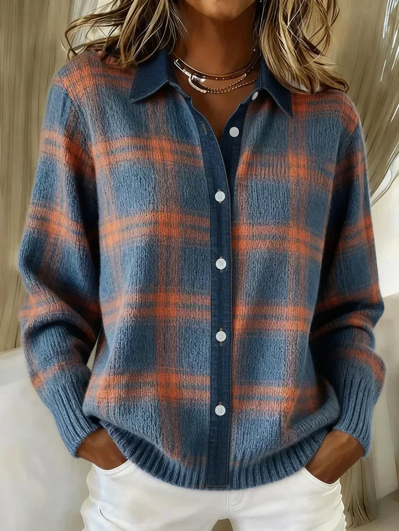 FREYA | Jumper with retro check pattern