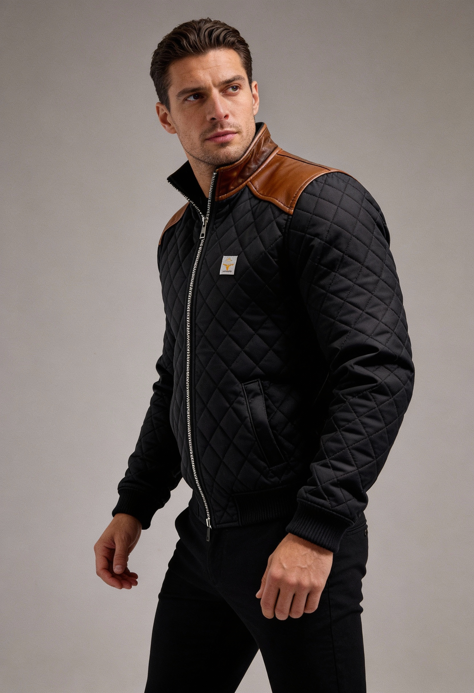 ADRIAN | Jacket with leather shoulders